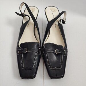 Ladies SZ 6M Bandolino Navy Leather Sling-Back Shoe NWOT